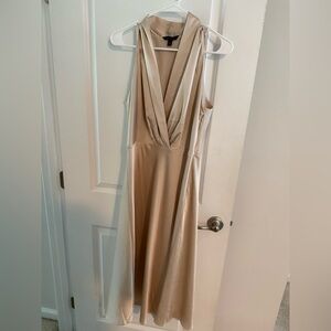 Banana Republic Cream Plunge Neck Gown